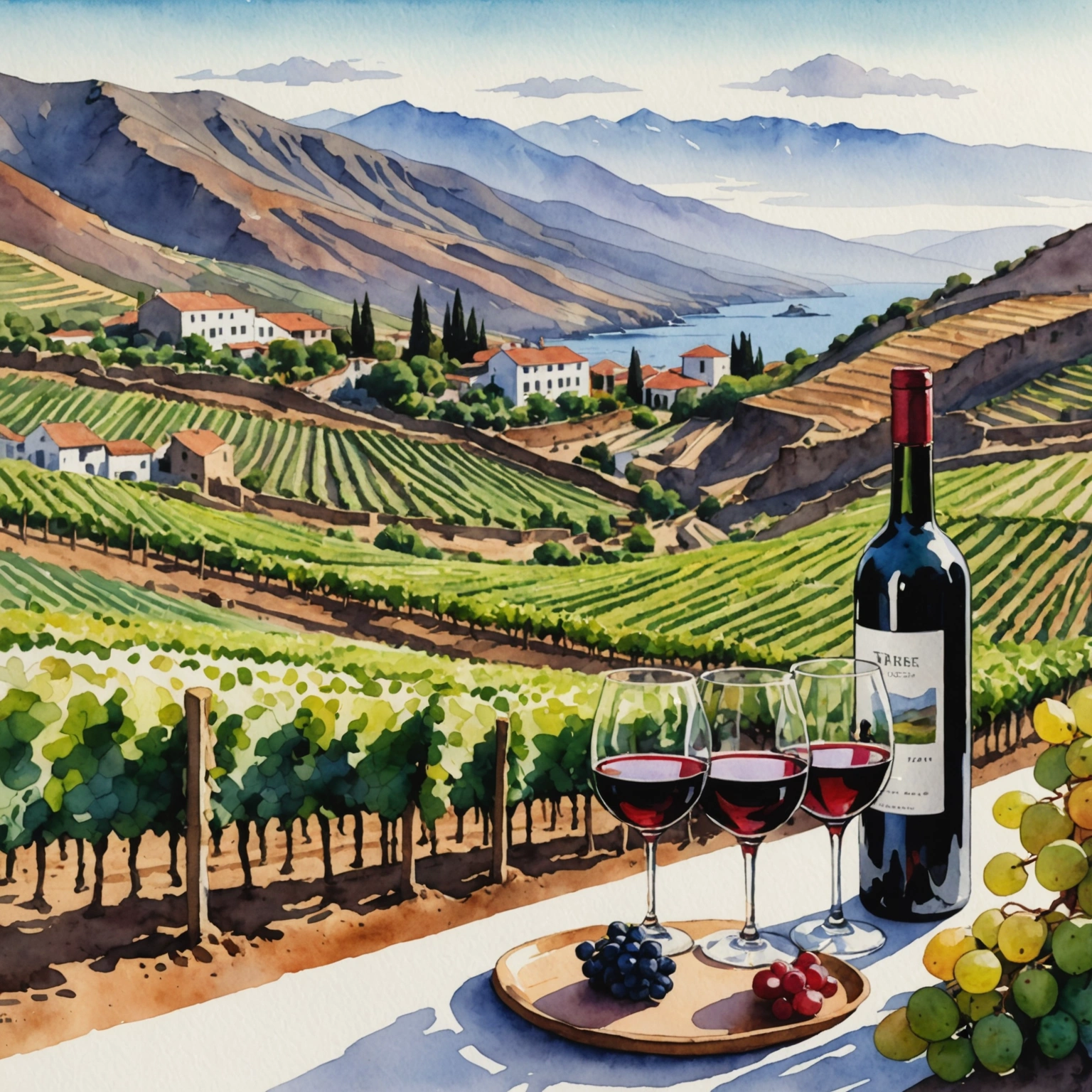 Vignobles en terrasses de Tenerife avec vue sur l'océan et dégustation de vins locaux en plein air