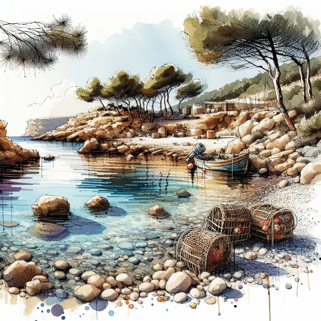 Crique isolée de Cala Llentrisca à Ibiza, avec ses rochers escarpés et une eau turquoise transparente