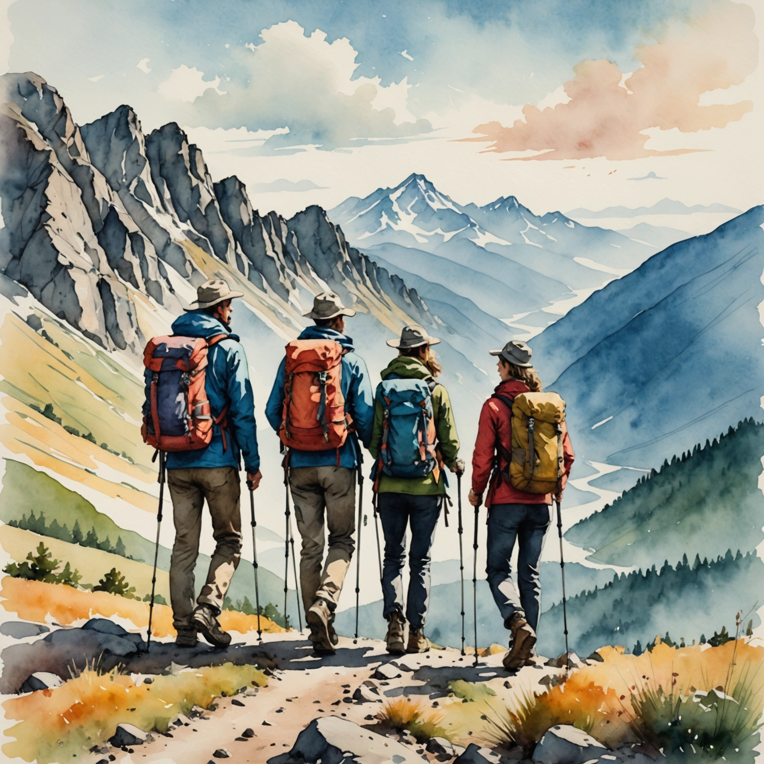 Randonneurs au cratère du Teide au coucher de soleil avec les Roques de García en arrière-plan