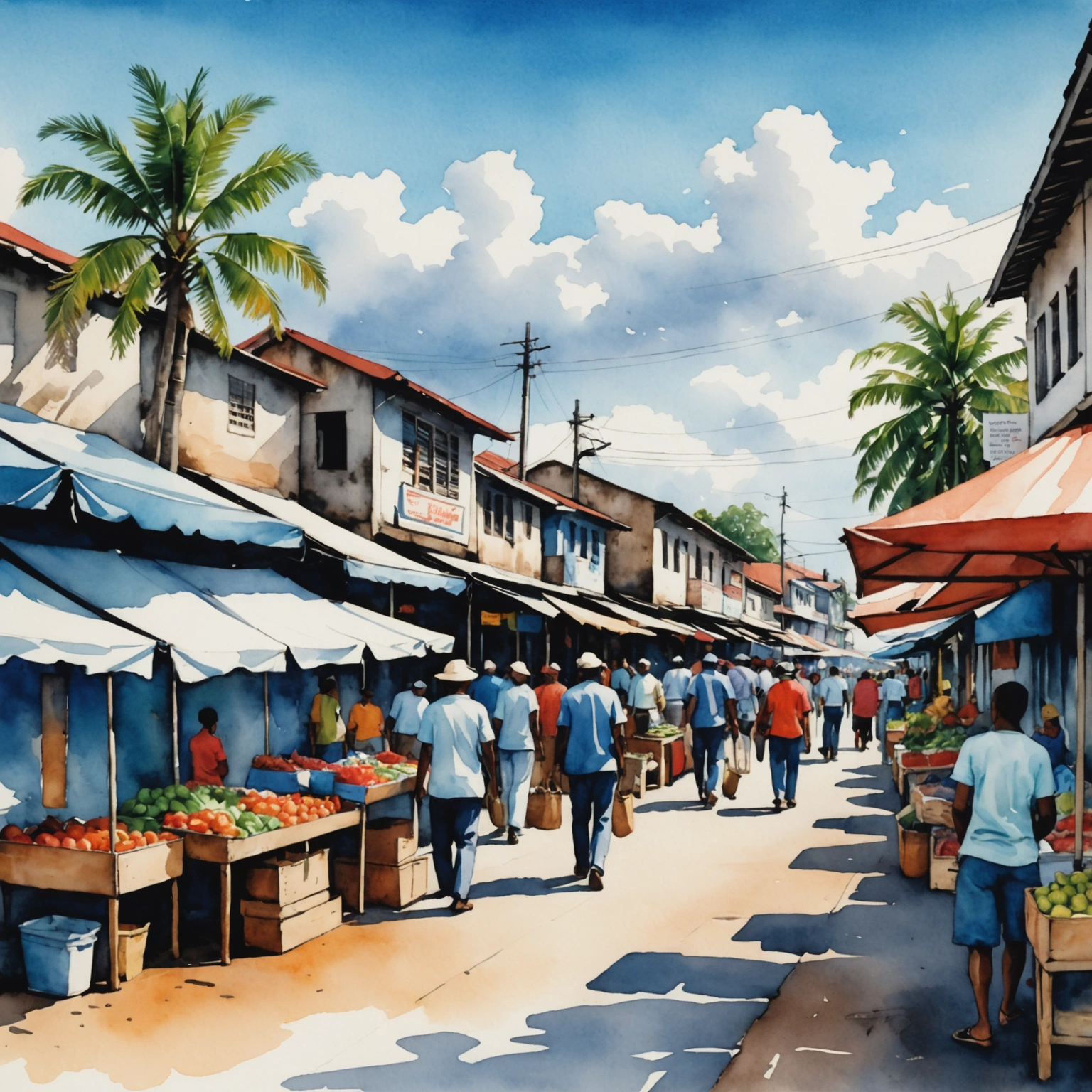 Étals colorés du marché de Curepipe avec légumes locaux, épices et artisans en plein travail