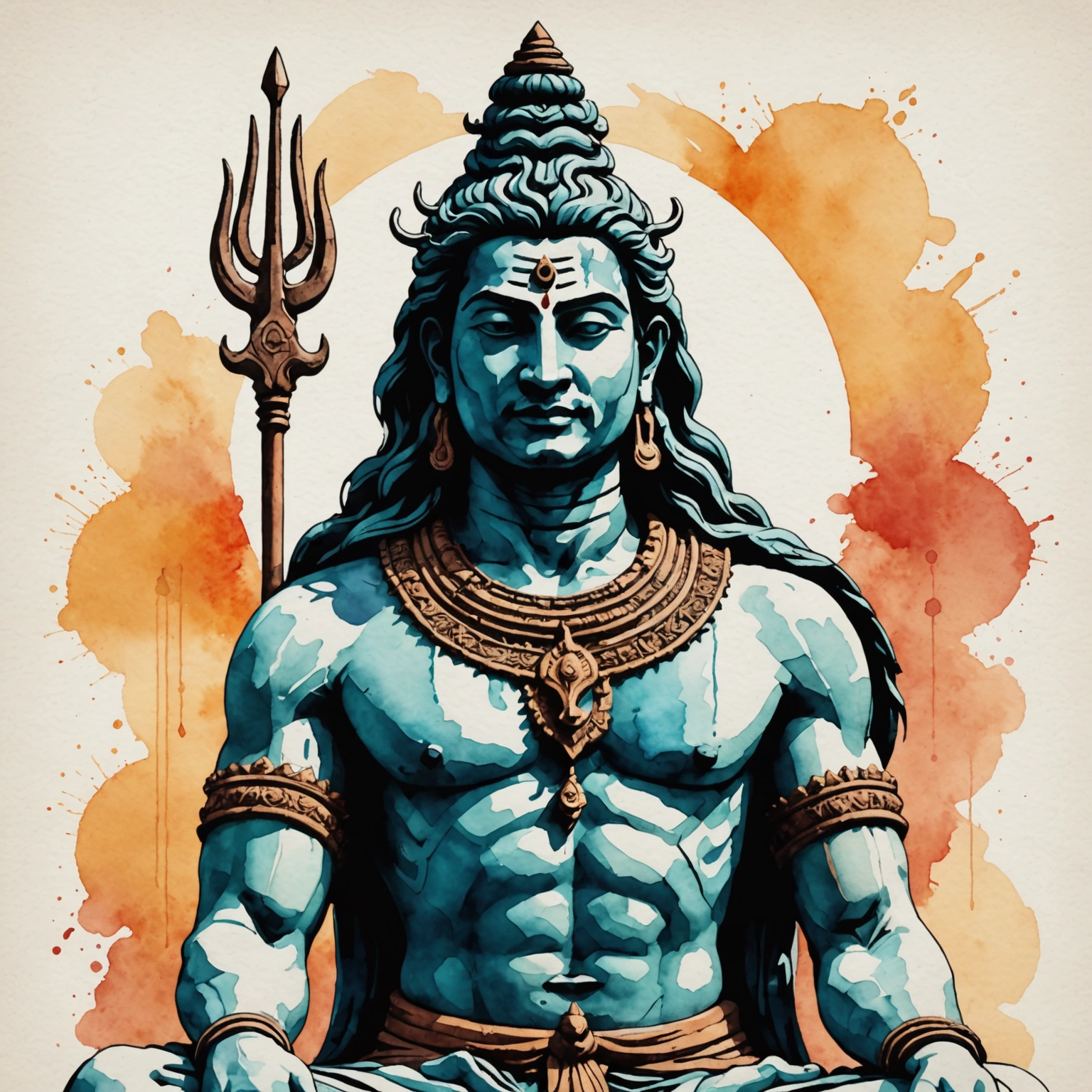 Statue géante de Shiva au temple Mangal Mahadev dominant le Grand Bassin à l'aube, Maurice